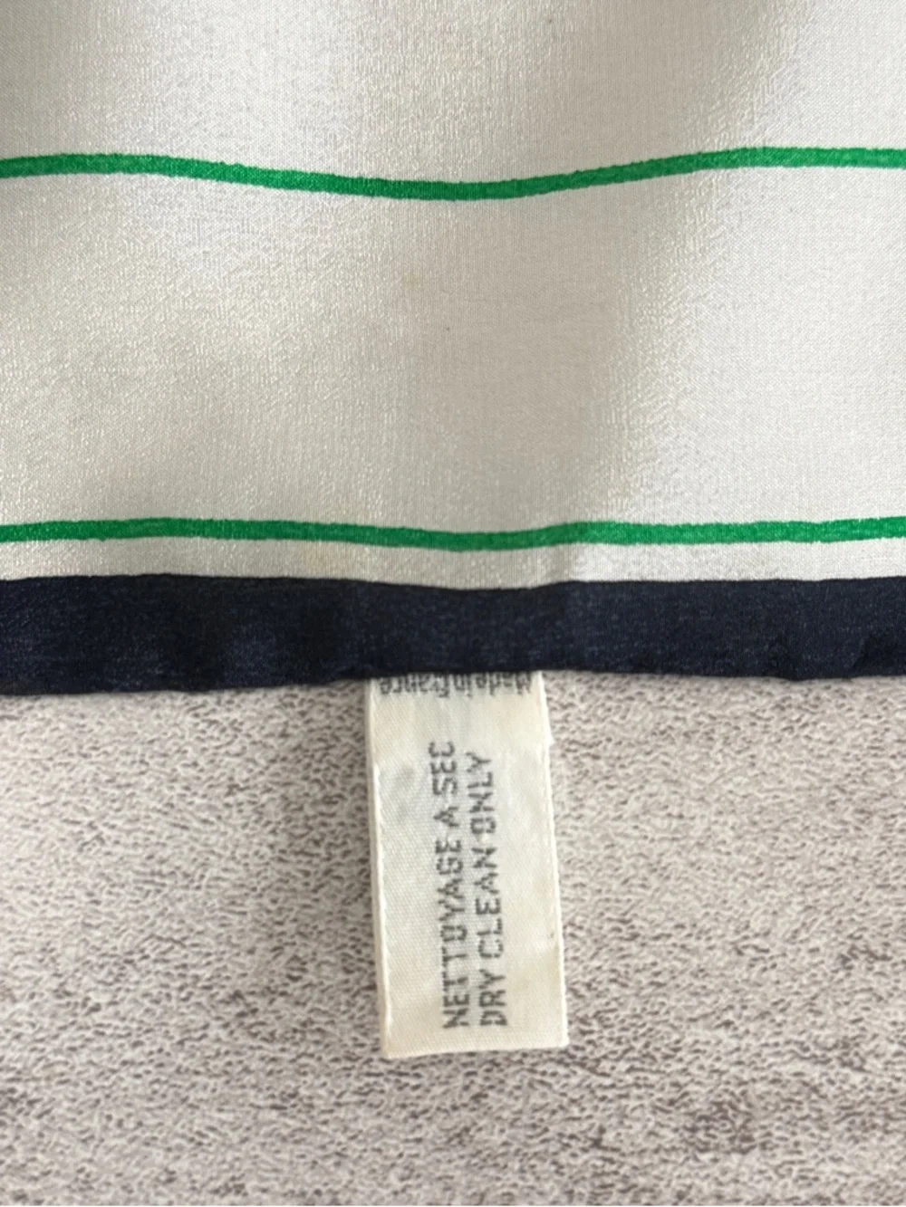 Dior Navy Blue, Light Blue & Green Striped Silk Scarf - Picture 3 of 8